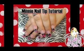 MINNIE MOUSE NAIL TIP TUTORIAL/Uñas Minie Mouse