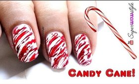 Candy Cane Nails - No Tools Nail Art For Beginners | SuperWowStyle
