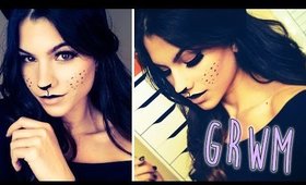 Get Ready With Me! Halloween 2014 I Cat Makeup Look