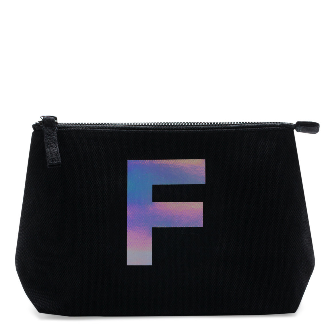 Alphabet Bags Holographic Foil Initial Makeup Bag Letter F alternative view 1 - product swatch.