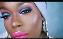 Colorful summer makeup for Dark Skin |  Cut-crease eyeshadow Destiny Godley