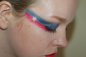 Superhero Series: Captain America. (or bold 4th July look!) Tutorial here: http://www.youtube.com/watch?v=HMqEcmO-3Y0