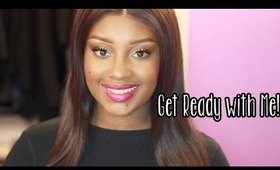 Get Ready with Me | Minty Eyes, Magenta Lips & Sleek/Straight Hair!
