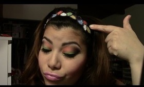 Smokey orange and green