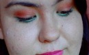 Summer Neon Makeup Tutorial (Orange & Blue Eyes, With A Pop Of Pink)