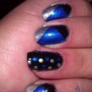 Black, Blue,Silver, Dots, Nails