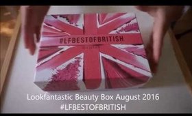 Lookfantastic Beauty Box August 2016 #LFBESTOFBRITISH beauty box