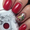 Christmas Gelish Red With Foils