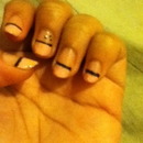 Pink french tip with black. 