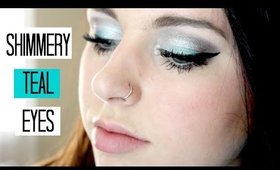 Shimmery Teal Eye Look