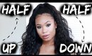Half Up Half Down Hair Tutorial with Wig (Curly Hair Hairstyle) 10 Minute Sew In! ♥ BeautybyGenecia