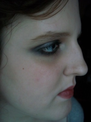 Simple night time/ after school look (Keeping the makeup used in the day time look, just darkened up and using a bold lipcolor)