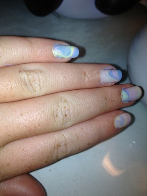 I love these water marbled nails