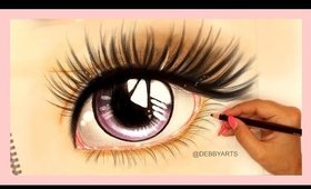 Realistic Anime Eye - Speed Drawing | DebbyArts