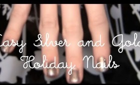 Easy Silver and Gold Holiday Nails | rebeccakelsey.com