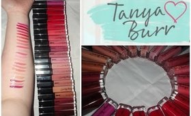 Tanya Burr Lipgloss Review and Demo Swatches - Entire Collection