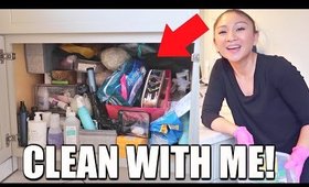 CLEAN WITH ME! Under Bathroom Sink DeClutter + Organize