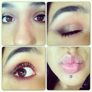 Motd urban decay naked palette with mac's peach blossom lipstick.