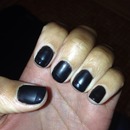 Black matte nail with shiny tip 