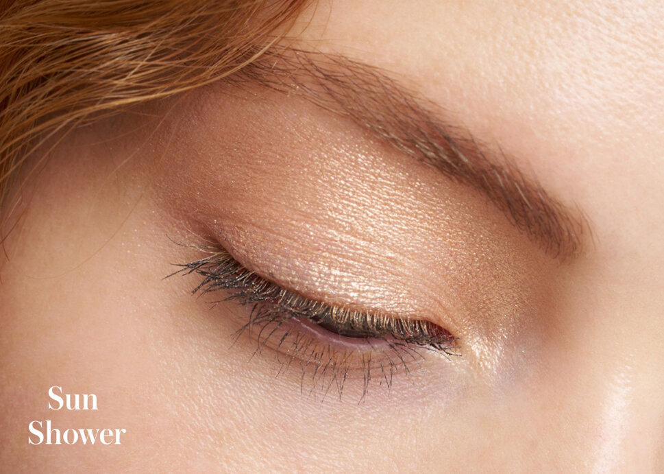 Model wearing the shade Sun Shower from the rms beauty Wild Velvet ReDimension Hydra Eyes Quartet