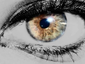 green/brown eyes. eye liner. mascara.