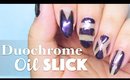 Duochrome Oil Slick nail art + Swatches ft. Bornprettystore.com