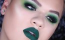 Green Grunge | Green Shadow & Lipstick Makeup Look