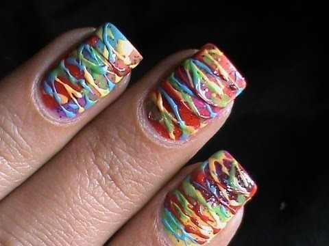 Spun sugar nails Colorful technique -- how to do spun sugar nail art designs  pattern tutorial video | SuperWowstyle Video | Beautylish