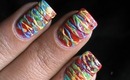 Spun sugar nails Colorful technique -- how to do spun sugar nail art designs pattern tutorial video
