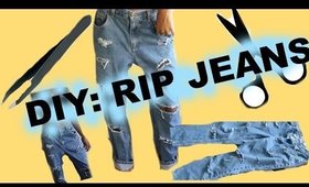 DIY : Thrifted Ripped Jeans !