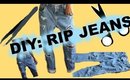 DIY : Thrifted Ripped Jeans !