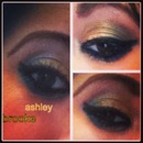 gold and green eyeshadow