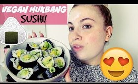 MY FIRST MUKBANG! MANGO, AVOCADO & CUCMBER SUSHI! (VEGAN) | LoveFromDanica