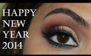 Glamorous & Sexy Red Gold Blue Smokey Eye Makeup For New Years Eve