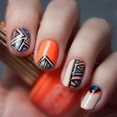 Orange Tribal Nails