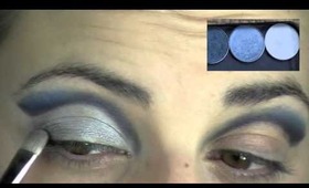 Blue cut crease makeup tutorial