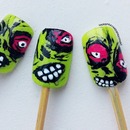 Halloween Iron Fist Zombie nail art.
