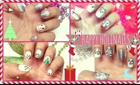 ❄ Happy Holinails- 4 Easy Holiday Nail Designs ❄