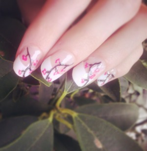 easy blossom nails with french manicure!