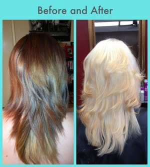 Before and after of my client, amber.