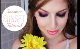 Colorful Summer Sunset Inspired Makeup Tutorial
