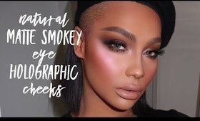 NATURAL MATTE SMOKEY EYE HOLOGRAPHIC CHEEKS VALENTINES DATE MAKEUP | SONJDRADELUXE
