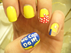 We Can Do It! Rosie the Riveter inspired nails!