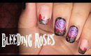 Bleeding Roses Halloween nail art
