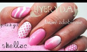 hybryda shellac ombre - łatwe różowe zdobienie