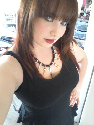 Dress was ten pounds from new look.necklace was eighteen pounds from topshop