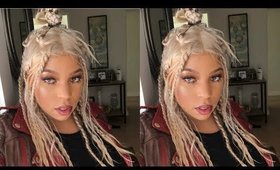 putting knotless box braids in my wig | clermont twins inspired hair