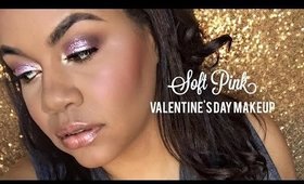 Soft Pink Glitter | Valentine's Day Makeup