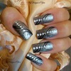 Easy Grey and black Nails