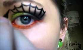 Halloween Witch Spider Web Make Up Tutorial Scary